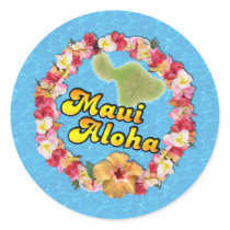 Maui Aloha Round Stickers