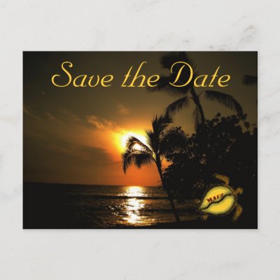 Maui Beach Shoreline Wedding Post Cards