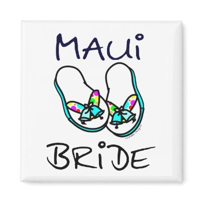 Maui Bride Wedding Favors Fridge Magnet