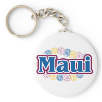 Maui flowers key chain
