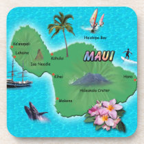 Maui Map cork coasters