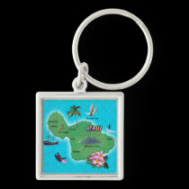 Maui Map keychains