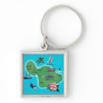 Maui Map Key Chain