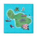 Maui Map magnets