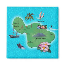 Maui Map magnets