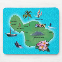 Maui Map mousepads