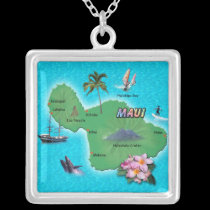 Maui Map necklaces