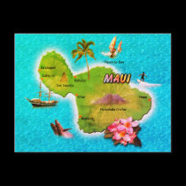 Maui Map postcards