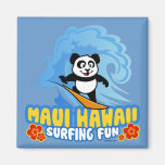 Maui Surfing Panda Fridge Magnets
