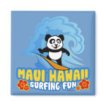 This darling panda bear is too cute! He loves to go surfing on huge waves in Maui. What a cute design for anyone who loves surfing in Hawaii as much as panda does.