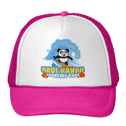 Maui Surfing Panda Mesh Hat