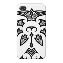 Mauri tribal tattoo with koru patterns iPhone 4 cases