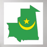 Mauritania Flag Map full size Print