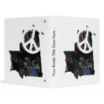 Mauritania Trendy Peace Sign with Martiniquais map Vinyl Binder