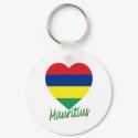 Mauritius Flag Heart keychains