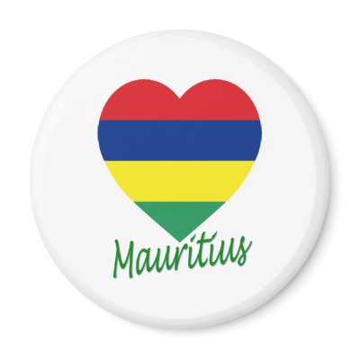 Mauritius Flag Heart Fridge Magnet by Vexillophile