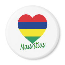 Mauritius Flag Heart magnets by Vexillophile Mauritius Flag Heart magnets