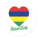 Mauritius Flag Heart stickers