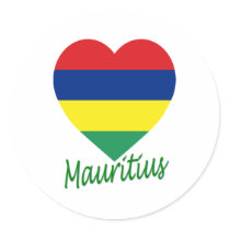 Mauritius Flag Heart stickers by Vexillophile Mauritius Flag Heart stickers