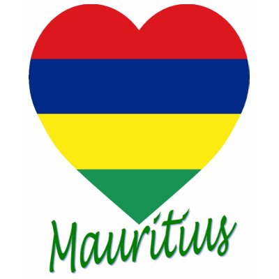 Mauritius Flag Heart Tshirt by Vexillophile