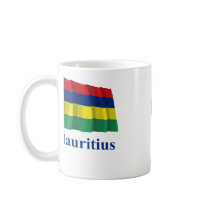 Mauritius Waving Flag with Name mugs