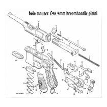 Mauser C96 9mm broomhandle poster posters