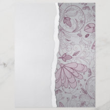mauve and grey flower line art design flyers