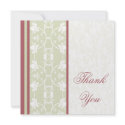 Mauve and Light Mint Green Thank You Cards invitation