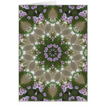 Mauve and White Lantana Kaleidoscope Art 3 Greeting Cards