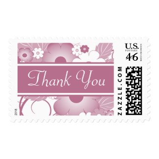 Mauve Bouquet Thank You Postage Stamps stamp