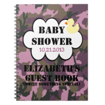 Mauve Camouflage Shower Guestbook Journals