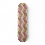 Mauve, Coral and Gold Zig Zags Skateboard Decks