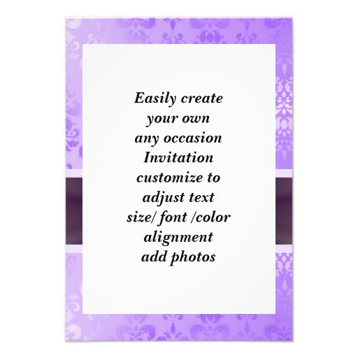 Mauve damask any occasion personalized announcements