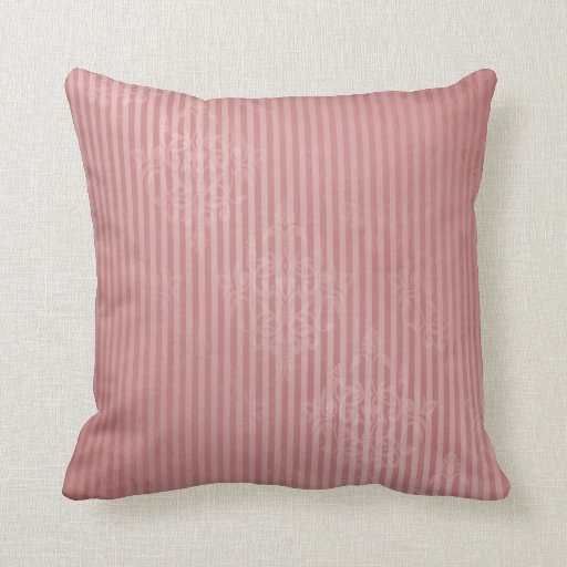 Mauve Damask Throw Pillow 20" x 20" Zazzle