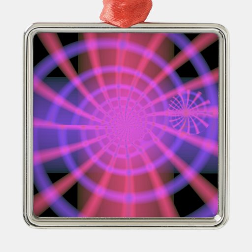 Mauve fractal spiral christmas tree ornaments
