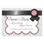 Mauve & Gray Damask Save the Date Announcements