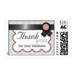 Mauve & Gray Damask "Thank you for your business" Stamps