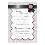 Mauve & Gray Damask Wedding Guest Reference Cards Business Card Templates