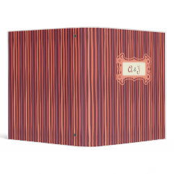 Mauve & Melon Striped Wedding Binder binder