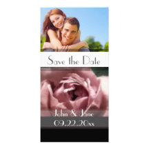 Mauve Rose  /photo  "Save the Date" Customized Photo Card