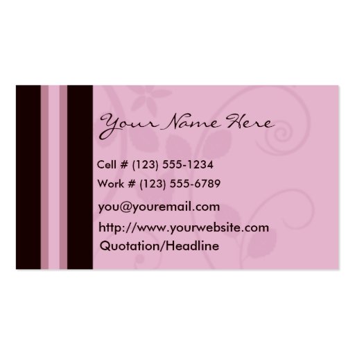 Mauve Swirl Profile And Business Card (front side)