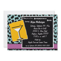 Mauve Teal and Orange Leopard Party Invitation by malibuitalian Mauve Teal and Orange Leopard Party Invitation