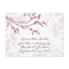 postcard - Mauve tree branch silhouette for your Save the Date announcement. Text is customizable.