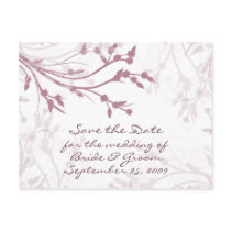 Mauve Tree Branches - Save the Date postcards by AJsGraphics Mauve Tree Branches - Save the Date postcards