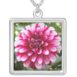 Mauve white flower necklace