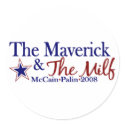 Maverick and Milf (McCain Palin 2008) stickers