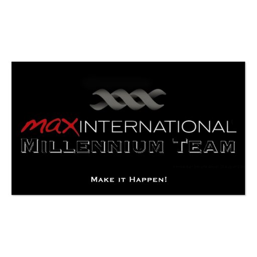 Max Millennium Team Business Card Templates (back side)
