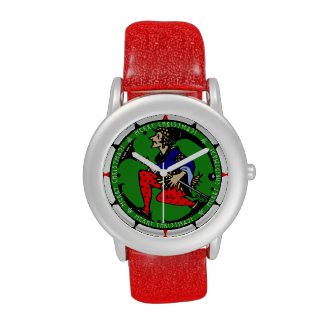 Maxfield Parrish-y Christmas Elf Watches