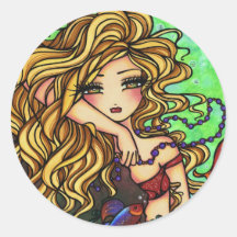 "Maxine" Mermaid Beta Fish Fantasy Fairy Art Stickers