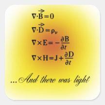 Maxwell Equations Square Sticker